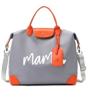 Gray and Orange Tote Bag